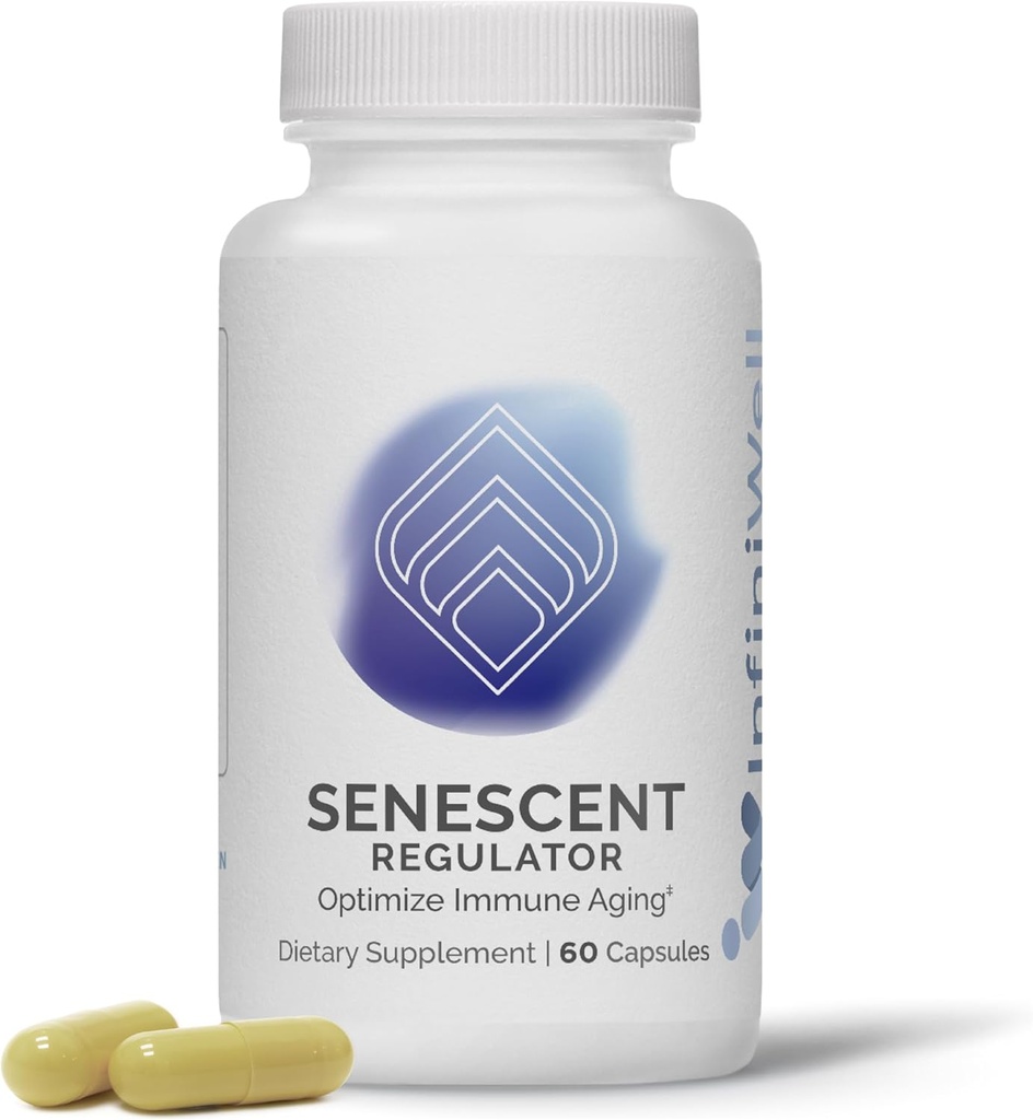 InfiniWell Senescent Regulator - Turmeric Curcumin Supliment cu Resveratrol & Pterostilbene - Suport Metabolic Health & Promove Healthy, Youthful Cellular Function (60 capsule)