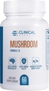 Efek Clinical Mushroom Formula 10 - Suplemen Jamur Alam untuk Fokus, Mood, dan Dukungan Brain Booster - Suplemen Nootropic dan Dukungan Imune - 60 Veggie Kapsul - Dibuat di Amerika Serikat