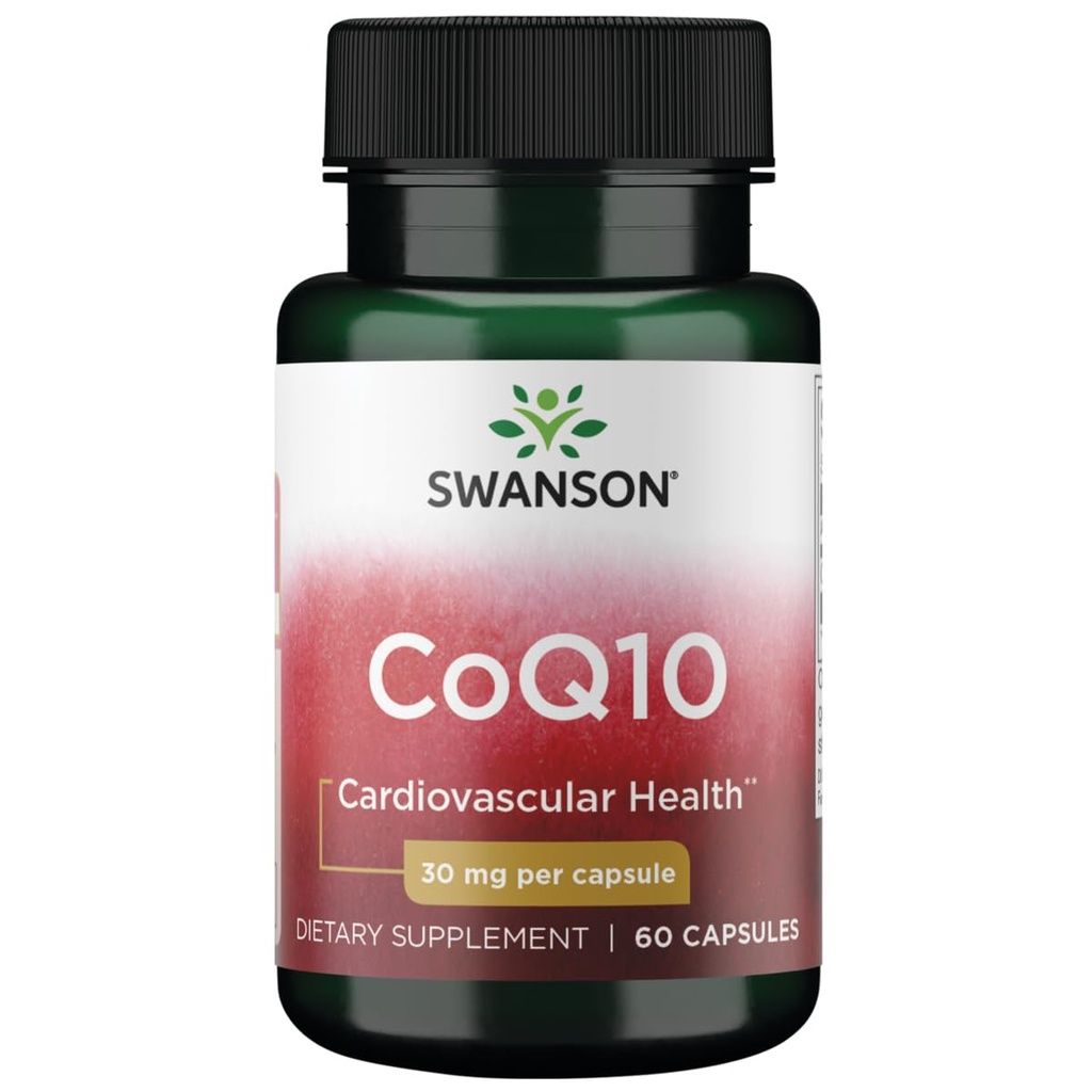 Swanson CoQ10, Heart Health Support, 30 mg, 60 Capsules | Helps Support Heart Function plus Antioxidant Activity and Nervous System Health in a Full Spectrum Plant-Based Formula