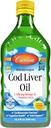 Carlson - Cod Liver Oil 1100 mg Omega-3s Plus Vitamíny A a D3, Wild Caught Norwegian Arktída, Udržateľne Zdroj Nordic Fish Oil Liquid, citrón, 500 ml (16,9 Fl Oz)