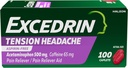 Excedrin Tension hodepine Relief Caplets, Acetaminophen 500mg, Koffein 65mg, smertefri, Aspirin-fri, 100 greve