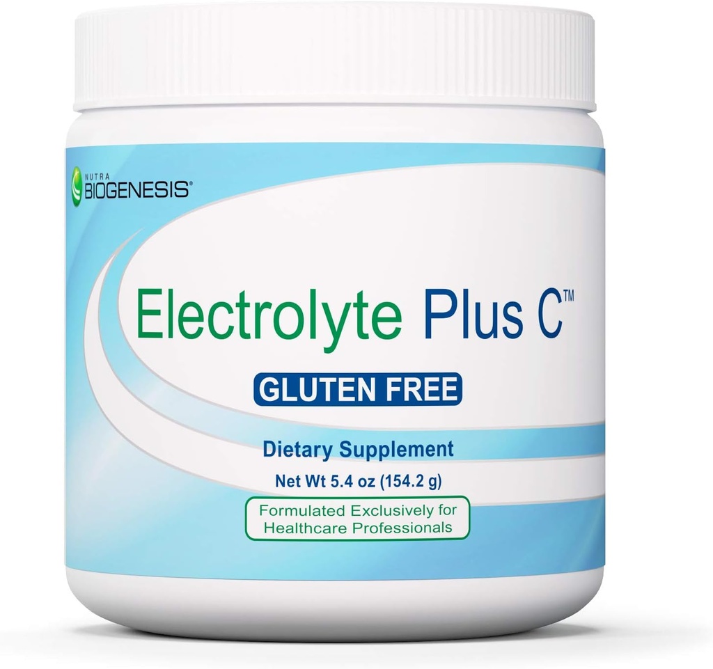 Nutra BioGenesis Electrolyte Plus C - hydratačný prášok, Electrolytes prášok Nápoj Mix s horčíkom, Draslík, Antioxidanty, B Vitamíny a vitamín C pre prírodnú energiu - 5,4 oz (154 g)