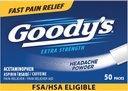 Poudres de soulagement de la douleur de Goody, poudre de mal de tête extra-fort, 50 ct (paquet de 1)