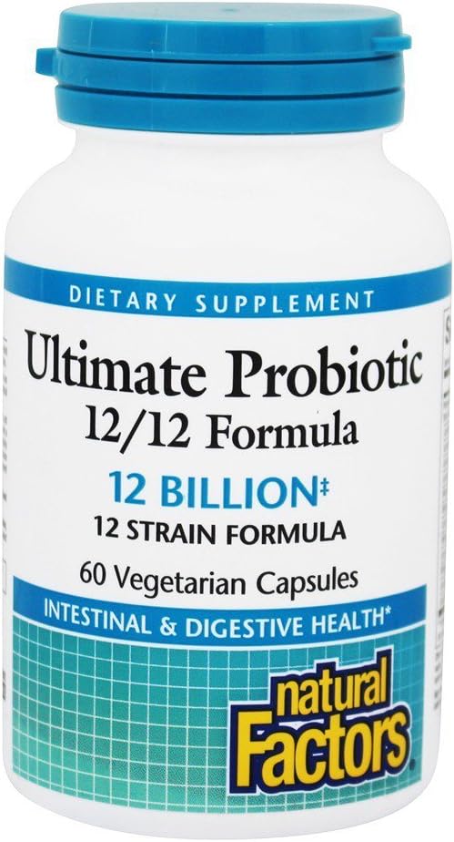Faktor Natural Probiotic Ultimate 12 / 12 Formula - Digetical Health Support with Progities - Imunity & Gut Health Supplemen - 60 Vegetarian Capsules (60 Servings)