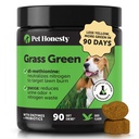 Grass Green Dog Urine Neutralizer for Lawns - Stops Yellow Burn Spots & Brown Grass - Lawn Saver Supplement with dl-Methionine, Probiotics & Digestive Enzymes - Green Grass Chews (Duck, 90 Ct)