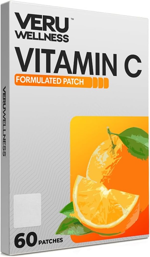 Veru Wellness Vitamin C Plus Daily Patch - Self Adhesive Time Release Topical Patch, 8-10 Hours (60 Day)