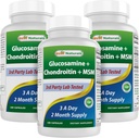 Suplemen Gabungan Glucosamin Chondroitin dan MSM terbaik, 2600 mg per Serving, (180 Cacah (Paket 3))
