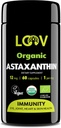 LOOV Природний органічний Astaxanthin 12mg – 60-Day Supply – Max Міцний Антиоксидант – Око, Спільне, Шкіра, Імунність – від Microalgae – Non-GMO, Vegan, сталий