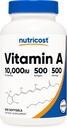 Nutricost Vitamin A 10.000 IU, 500 Softgel Kapseln