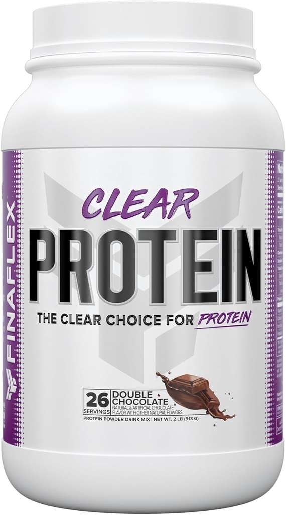 FINAFLEX Clear Protein, Double Chocolate - 2 lb - Edistää lihasten suorituskykyä ja kasvua - Milkshake-Like Maku - Low Carb, Low Fat & Gluteenittomat - 27 tarjoilua