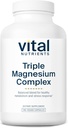 Vital Nutrients Triple Magnesium Complex Supplement | Vegan Magnesium Glycinate, Malate & Oxide 250mg | Easily Absorbed Magnesium Supplement för Stress, Muscle, Heart, Bone Support | 180 kapslar
