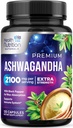 Ashwagandha Supplements - Qadınlar və Kişilər üçün 2100mg Ashwagandha Capsule, Natural Antioksid Support, Ashwa Root Özü, Black Pepper, Vegan & Gluten Free ilə Extra Strength Calm Support - 120 Capsules