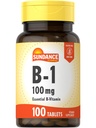 Sundance Vitamin B-1 | 100mg | 100 Tablets | Essential Vitamin Supplement | Vegetarian, Non-GMO, and Gluten Free Formula