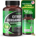 Suplemento de Bergamota Orgânico Premium Citrus Bergamot com Niacin Black Chokeberry Olive Leaf Black Pepper - Apoio à função cardíaca e circulatória 150 dias (150 Count (Pack 1))
