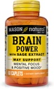 MASON NATURAL Brain Power med Sage Extract & Calcium, Daily Supplement för Normal Mental Focus & Mood Support, 60 Day Supply