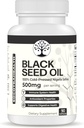 Ulei negru de semințe - 100% negru rece-Pressed Cumin Nigella Sativa - Antioxidant, Suport Sistem imunitar și digestiv - non-GMO, Gluten gratuit - 500 mg per Servire - 90 capsule Vegan