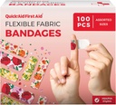 Flower Bandages, Bandages Diversity Pack 100 Count, Uşaqlar üçün Fun Designs, Gentle Adhesion Soft Breathable, Latex Free, Kiçik Cuts Hamıları üçün istifadə edin, İlk Yardım Məhsulları