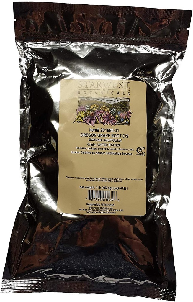 Oregon Grape Root C/S Wildcraed - Mohonia aquini, 1b,(Starwest Botanicals)