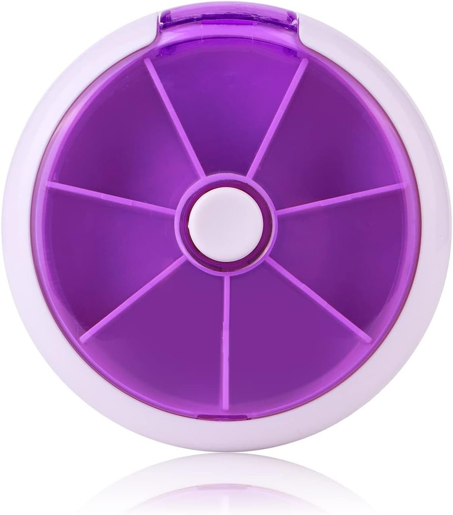 Creative Portable Mini 7 Day Weekly Shape Rotary Cute Fruit Struit Pill Case Box (Purple)