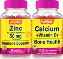 WellYeah Zink + Calcium + Vitamine D3, Gummies Bundle - Grote Proeverij, Vitamine Supplement, Glutenvrij, GGO-vrij, Kauwgom