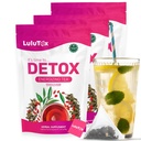 LULUTOX Detox Tea - Dandelion, Ginseng 및 Ginger와 초본 혼합 - 건강한 무게, 소화 건강 지원 - Vegan, 모든 자연, Laxative-Free - 복숭아 맛 (3 팩 x 28 서빙)