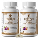 10-in-1 Cortisol Supplements w/KSM-66® Ashwagandha 300mg + L-Theanine 250mg, Magnesium Glycinate, Saffron, Phosphatidylserine, Turmeric & Vitamin C D3 B6 B5, for Women Men, 120 Capsules 2 Pack