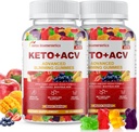 (2 Pack) Keto Apple Cider Vinegar Gummys, Keto ACV Gummy 饮食补充, 高级 1500mg ACV Gummys with Folate, B12, B6 和 Keto 支持女性男性, Gelatin- Free, Vegan & Non-GMO(多功能)