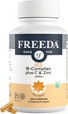 FREEDA Complete B Complex with Vitamin C & Zinc – SCD Legal Vitamin B Complex (B1, B2, B3, B6, B12) – 250 Vegetarian Capsules, Suitable for All Including SCD Diet Followers, Daily Health Support