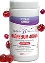 Magnesium Citrate Gummies - Sugar-Free, Vegan och icke-GMO för bättre sömn och avkoppling - No Sugar Alkohol - Magnesium Supplement för vuxna, tonåringar och barn - Cherry - 120 Chews