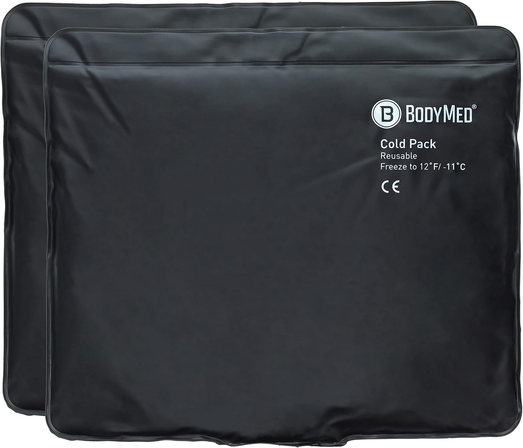 BodyMed Heavy Duty Reusable Urethane Ice Pack (2-Pack) for Knee, Arm, Elbow, Shoulder, Back - Professional Grade Cold Therapy for Injuries, Aches, Swelling, Bruises - 14 in. x 12 in. (Standard)