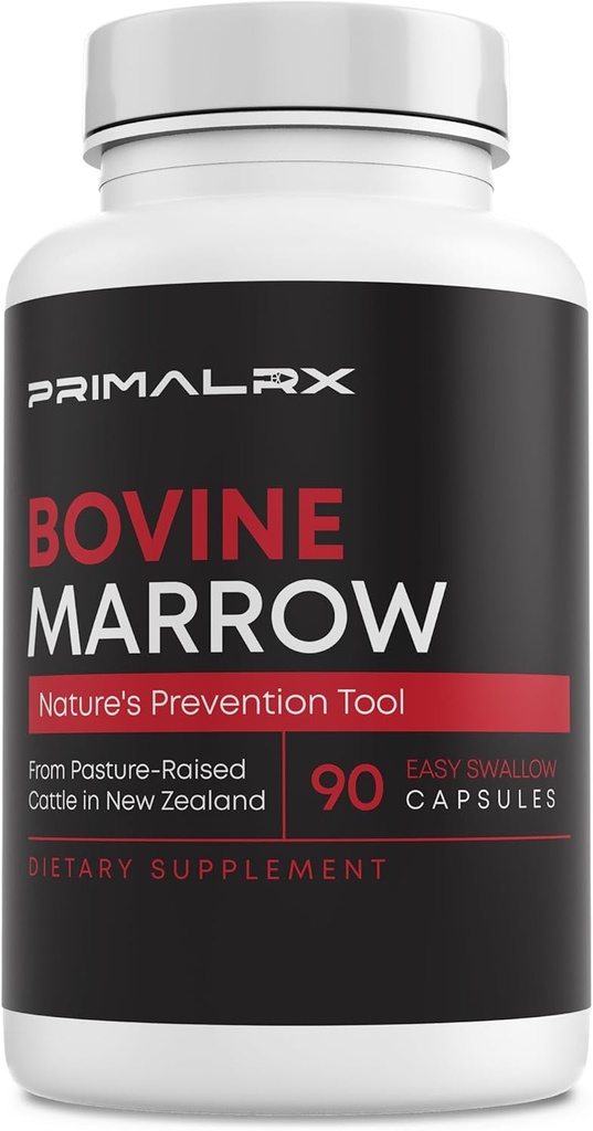 Bovine Marrow: Grass Fed Bone Marrow - Immunity Vitamins/Kidney Support/Blood Circulation Supplement (K2 bitamina/Calcium osagarria, Collagen gehigarriak, CLA gehigarriak) - 90 kapsulak