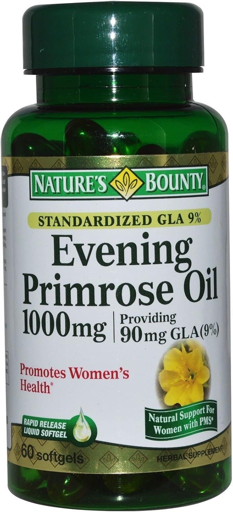 Nature's Bounty Evening Primrose Oil 1000 mg Softgels 60 ea (pakket van 2)