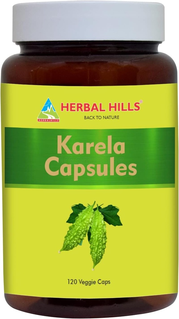 HeIBAL HILLS Bitter Melon/Biter Gurd/Karesla Capsules (Mamaordicia Charantia) biden 120 Compte (900 mg) Lleny per a l' ull i la salut