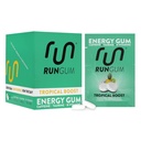 RUN GUM Tropical Boost Energy Chewing Gum 50mg Koffein Taurine & B-Vitamine Per Piece, 24 Stück (Pack mit 12) Zuckerfrei, Zero Calorie, No Aspartame und Glutenfrei, 1 ea