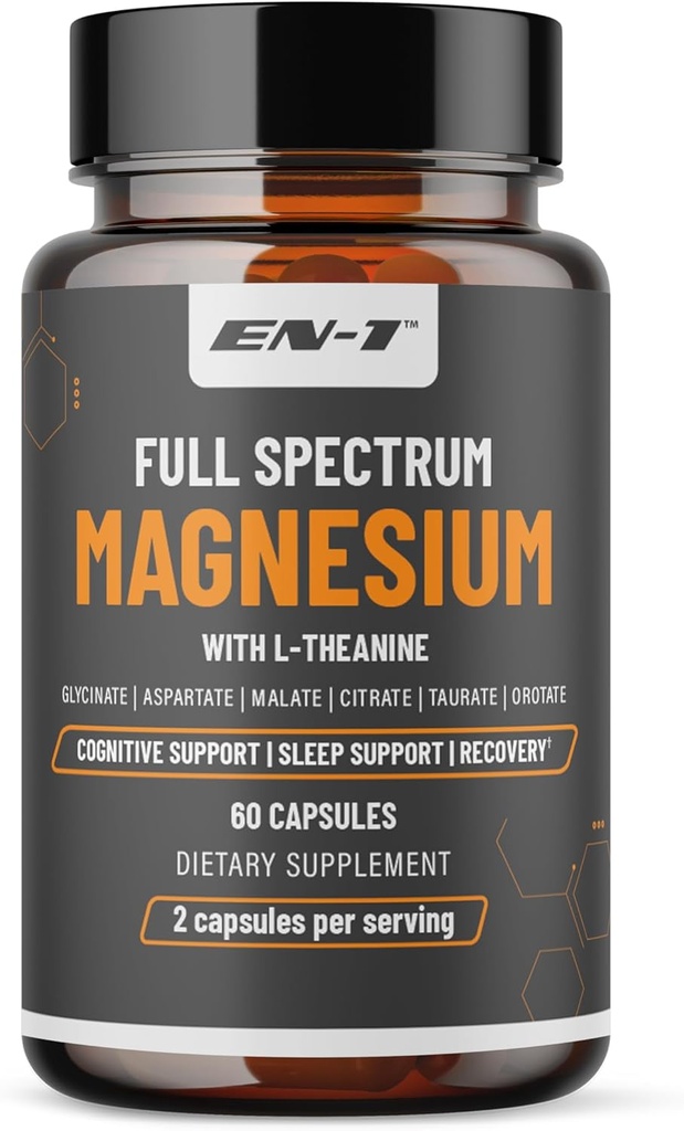 Magnesiumsupplement, natuurlijke rust Mag w/L Theanine, P5P (B6), zink, glycine, 6 vormen, L Theanine supplement