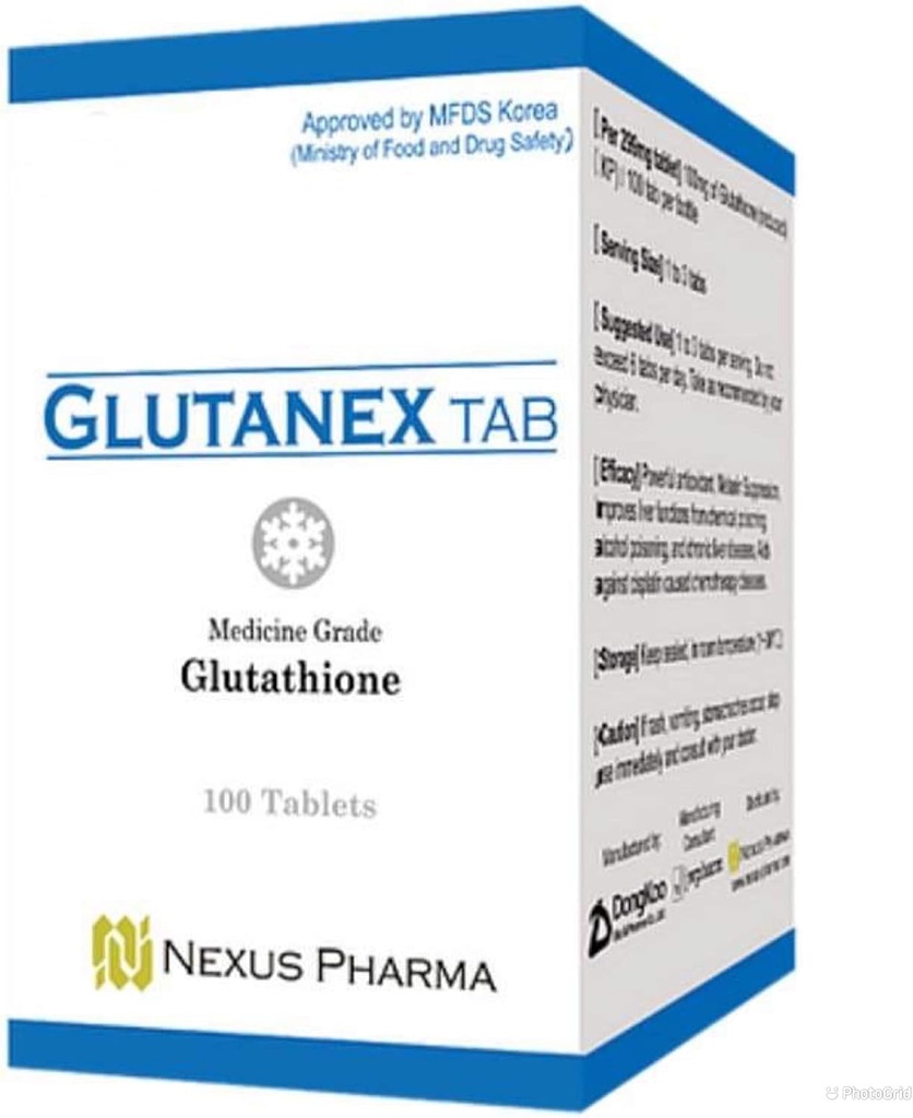 Glutanex Tab Glutationa pela Nexus Pharma fabricada na Coreia