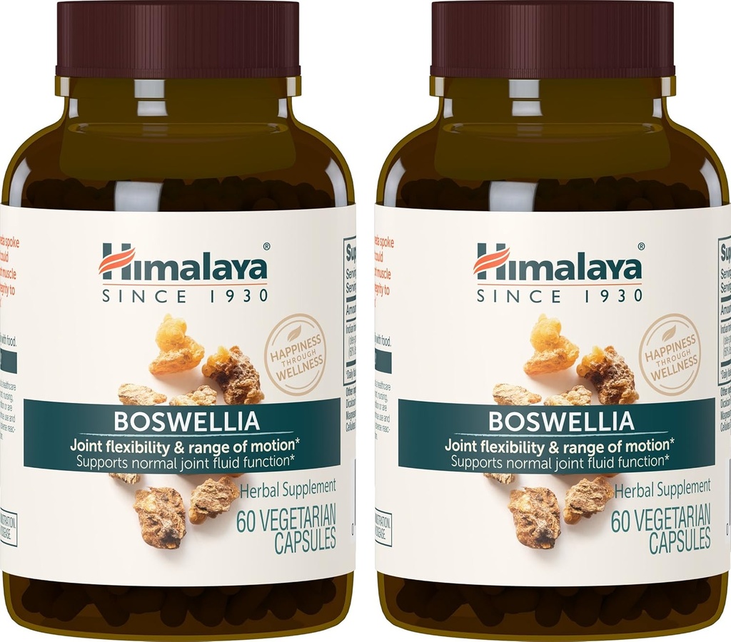 Himalaya Boswellia, felles støtte for mobilitet og fleksibilitet, fremmer vevsbevaring, 250 mg, 60 kapsler, 1 måneds forsyning, 2 pakke