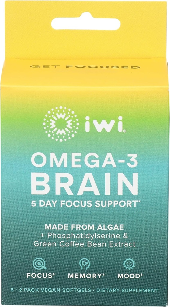Iwi Omega 3 Otak 5 Hari Fokus Dukungan, 10 Ct