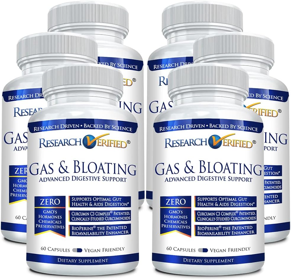 Research Certified Gas and Bloating - Relax Intestinal Muscles, Eliminate Gas Buildup - Articsóka Powder, Ginger, Borsmenta Leaf Powder - 360 Capsules - Vegan
