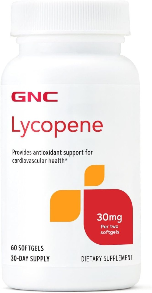 GNC Lycopene 30mg, ofrece soporte para a saúde cardiovascular, 60 softgels