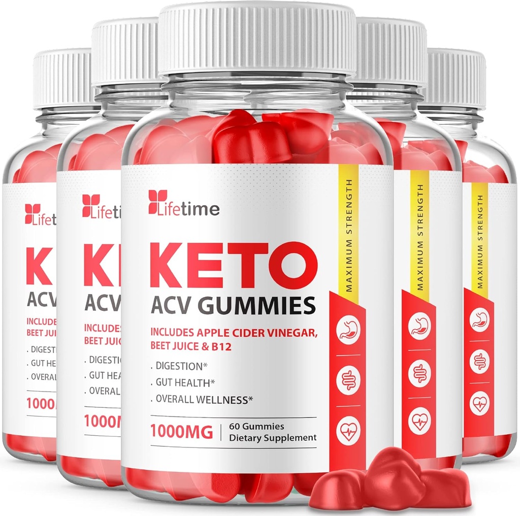 (5 Pack) Thời gian sống của Keto Plus ACV Gummies - Công thức chính thức, Vegan, Non GMM - Lifeance Keto acc Gummies, Life Keto Gummies with Apple Cider Vinegar, vitamin B12, Pomegrament Juice (300 Gummies)