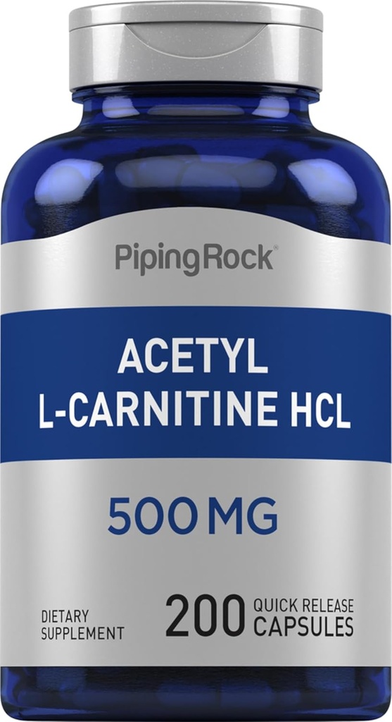 Pining Rock Acetyl L- Karnityna HCL 124; 500 mg 124; 200 Proszek kapsułki 124; Nie-GMO, Gluten suplement wolny