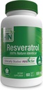 Resveratrol como ResVida 100mg Trans-Resveratrol | Apoia un envellecemento saudable, produción de enerxía celular e metabolismo | Clinically Studied e Gluten Free (Pack of 60)