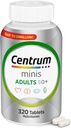Tavolino Multivitaminico in Argento Centrum Minis per Adulti 50 Plus, Integratore Multiminerale, Vitamina D3, B-Vitamins, Senza Glutine, Ingredienti Non OGM, Supporta Memoria e Cognizione negli Adulti Anziani - 320 Ct