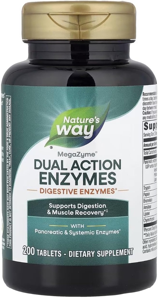 Terapia entzimatikoa Mega-zyme, 200 Tablet (2 Pack)