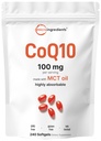 Micro Ingredients CoQ10 100 mg Per Serving, 240 Softgels | Coenzyme Q10 (Ubiquinone) Supplement | Made with MCT Oil | Non-GMO, Gluten Free