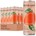 Gloss Leaf Collagen Iced 茶(Zero-Sugar,芒果-菠萝):用Collagen Peptides蛋白和维生素C,美和抗衰老,12 Fl Oz,12 Pack制成的黑茶
