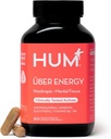 HUM Uber Energy Energy Support with Ashwagandha Root, Ginseng, B Vitamin B6, B5, and Adaptogens, Suplemen Dukungan Adrenal Fatigue, 60 Vegan Capsules