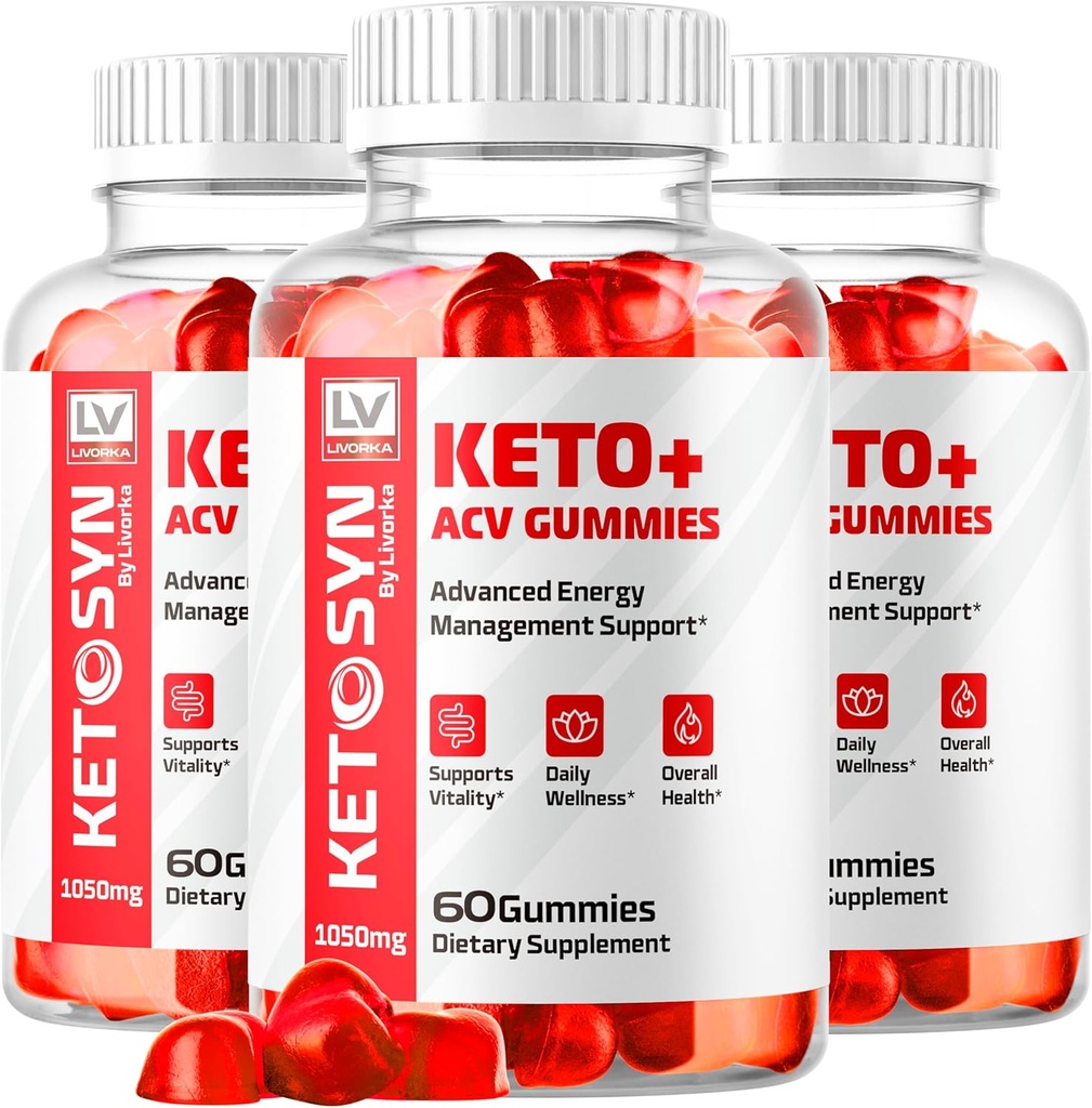 LIVORKA (3 packs) Ketosyn ACV Gummies, Keto Syn Gummies, Ketosyn Keto Plus ACV Gummies, Ketosyn Keto ACV Gummies, Keto Syn ACV Gummies 1050 MG, Keto ACV Gummies Ketosyn, 180 Gummies pendant 3 mois