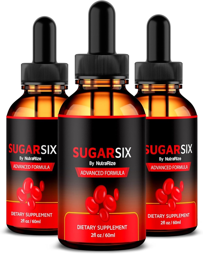 NutraRize (3 Pack) SugarSix Drops, Formula Gula Cair Resmi, Semua Dukungan Natural untuk Levels Stabil dan Heally, Premium Dropper untuk Menjaga Sirkulasi Baik, Sugar Six Review (90 Pelayan)